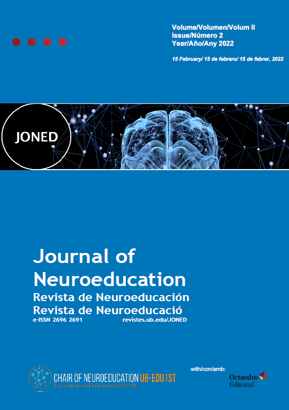 					Ver Vol. 2 Núm. 2 (2022): Journal of Neuroeducation - Volume II, Issue 2, February 2022
				