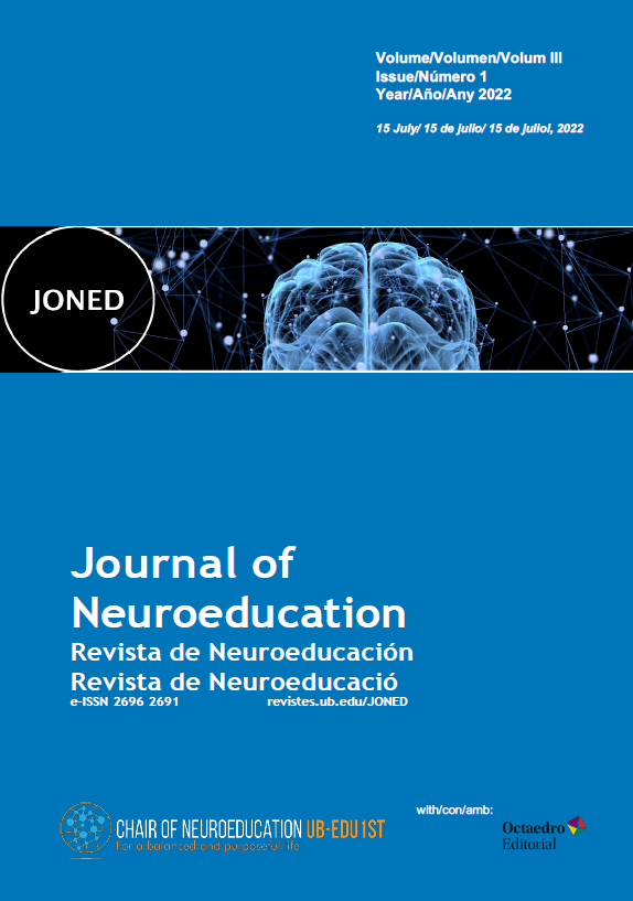 					View Vol. 3 No. 1 (2022): Journal of Neuroeducation - Volume III, Issue 1, July 2022
				