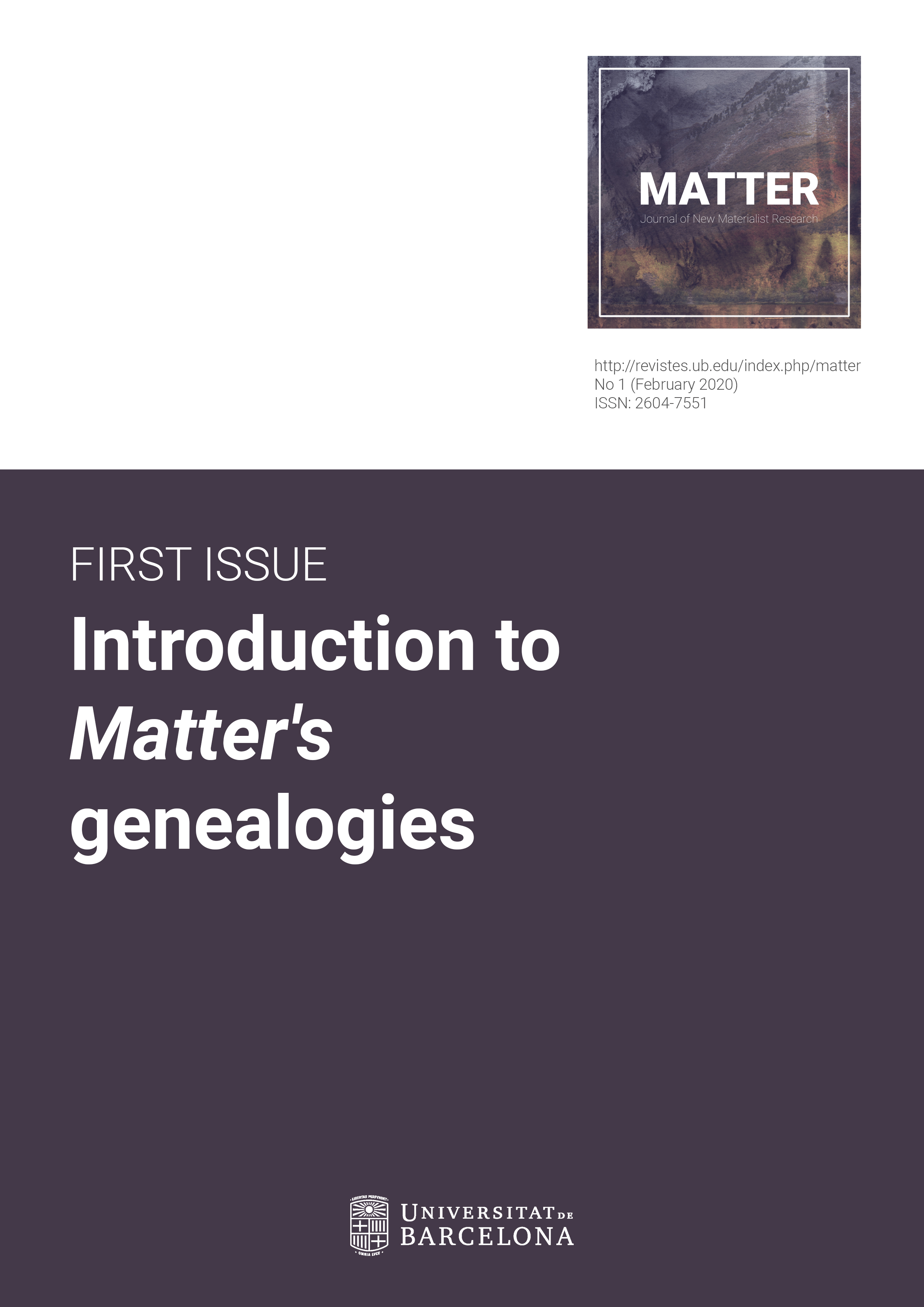 					View Vol. 1 (2020): Introduction to Matter's genealogies
				