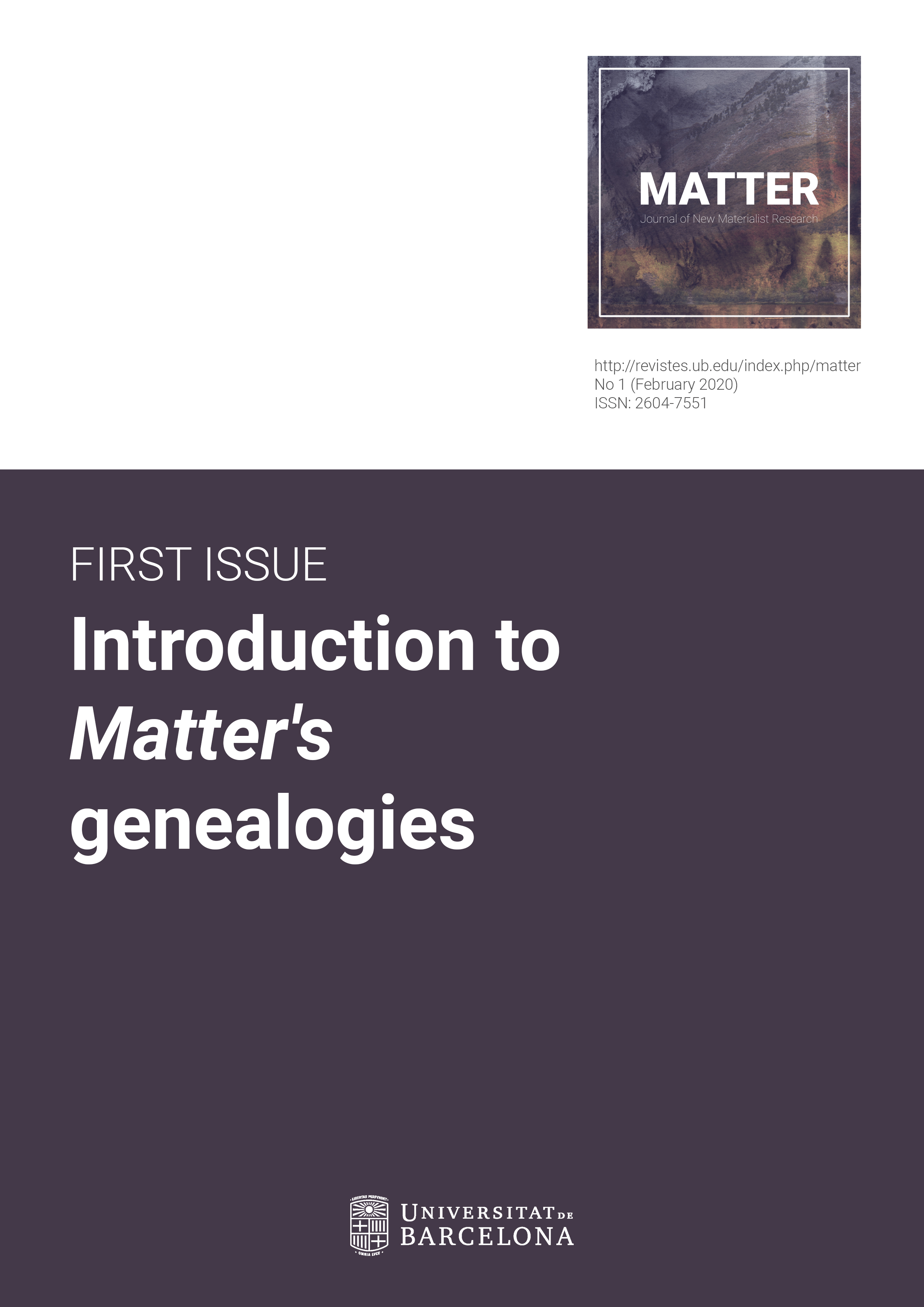 					Veure Vol. 1 (2020): Introduction to Matter's genealogies
				